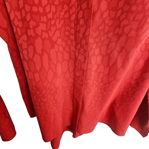 Athleta Shirt Women XS Red Urbanite Textured Top Button Up Collared Neck Vented - Picture 4 of 10